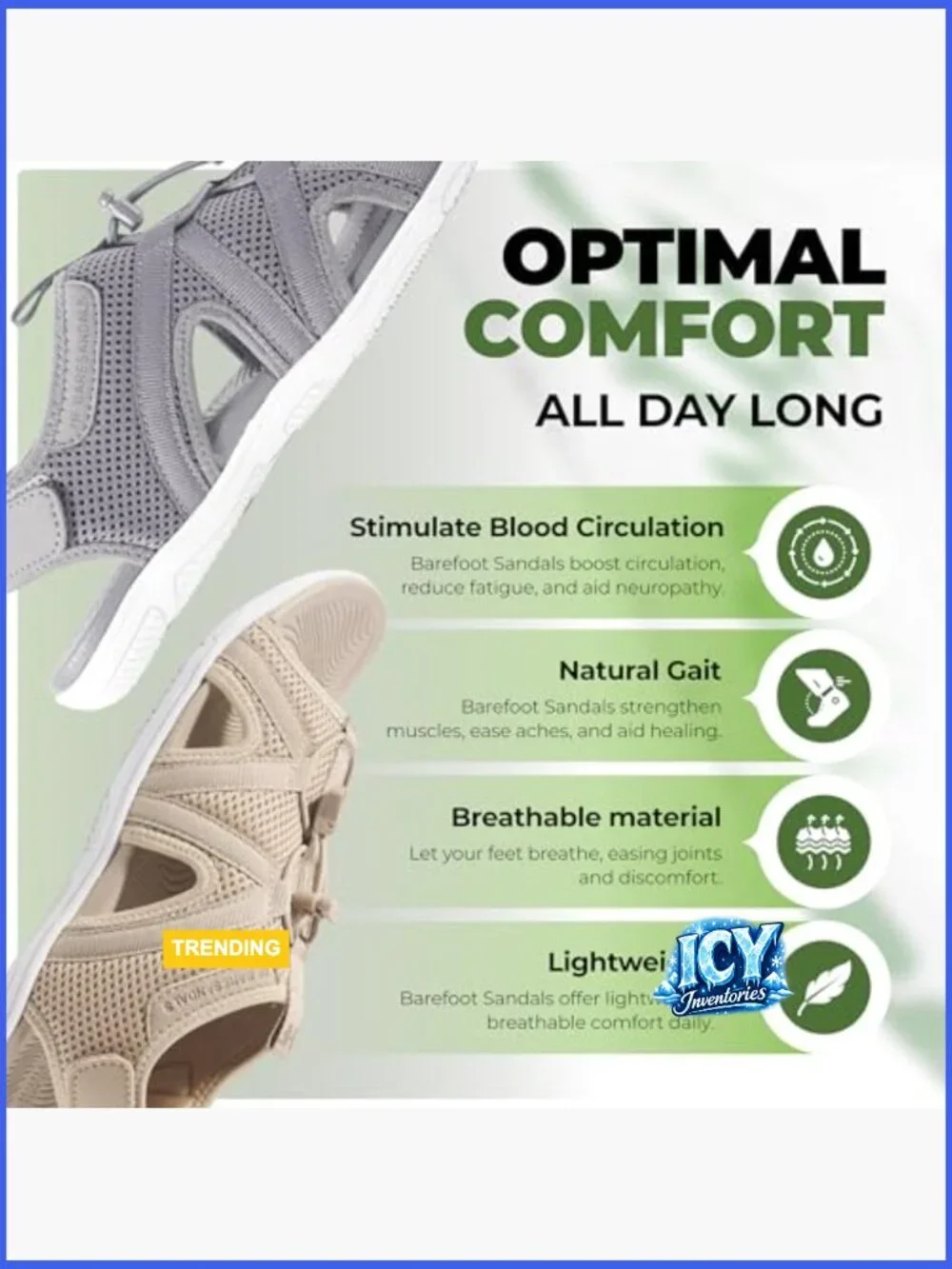 Zero Drop Sole Barefoot Sandals for Men Women